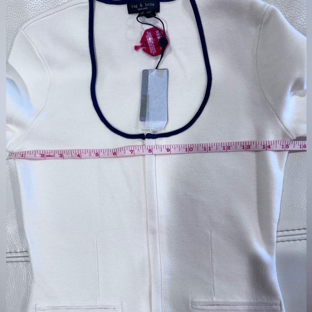 NWT $398 RAG & BONE Ella Wool-Blend Front-Zip Cardigan in XS - Picture 8 of 12